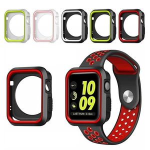 360 Tam Ekran Koruyucu Tampon Çerçeve Mat Hard Case Apple İzle 6 / SE / 5/4/3/2/1 IWATCH 4/5 için Temperli Cam Filmi