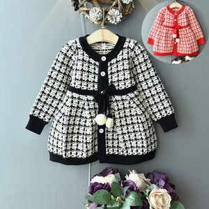 Baby Girls Winter Plaid Sweater Dresses Clothes Toddler Infant Christmas Knitted Dress Children Kids Autumn Spring Clothing