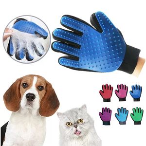 Guanto da toelettatura per cani e gatti con punte in silicone Spazzola pettine Deshedding Depilazione Guanti da massaggio Spazzole Cani Prodotti per la pulizia del bagno Pettini per animali TLY038