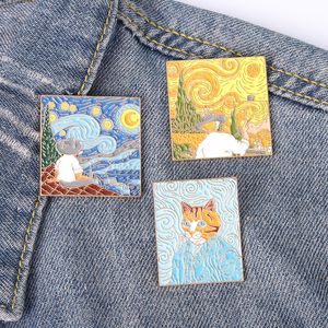 Rolig anpassning Berömd oljemålning Emalj Pins Custom Artistic Brooch Lapel Badge Bag Cartoon Smycken Gift för Barn Vänner