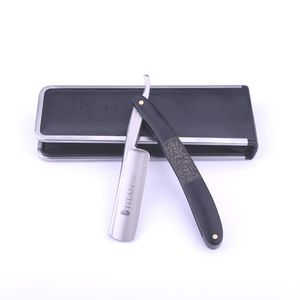 Titan Titan shaving tools wooden handle steel blade straight shaving razor for men 220223