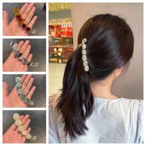 Cor sólida banana hairclip mulheres garras de cabelo cabeleireiro acessórios de cabelo meninas cavalos de rabo de cavalo braçadeira de cabelo