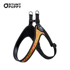 Stunt Puppy Easy Classic Big Dog Puppy Harness Fashion Style Printed Avocado Pattern Small Cat Pet Dogs Harness Adjustable Chest 210729