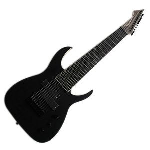 Factory Outlet-10 Strängar Svart Elektrisk gitarr med vit bindning, Rosewood Fretboard, 24 Frets, Anpassad Färg / Logo Tillgänglig