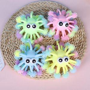 Party Favor Inch Fidget Toys Convex Eye Luminous Hedgehog Multi Head Octopus Glowings hed sea urchin LED glowing ball toy that can be thrown freely on the finger
