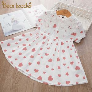 Bear Leader Fashion Girl Abiti da festa Love Print Manica lunga Bambini Princess Dress Casual Elegant Kids Dress Baby Clothes 210708