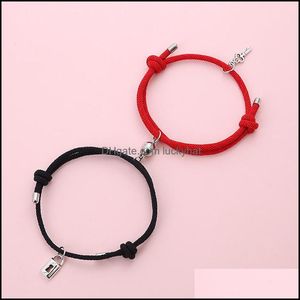 JewelryMagnetic casais Bracelets Love Lock Chave de charme de atra￧￣o m￺tua que corresponde ￠ Amizade Bracelet Jewelry Drop Deliver