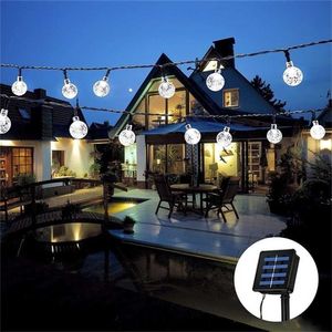 Solar-Lichterkette, Kugelkugeln, wasserdicht, LED-Lichterkette, 8 Modi, für Garten, Hof, Zuhause, Party, Hochzeit, Dekoration 211104