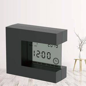 Sonstiges Uhrenzubehör Magixun Digitaler moderner LCD-Tischwecker mit elektronischem Timer und Kalender, Temperatur-Schreibtischuhr, Batterie-Fo