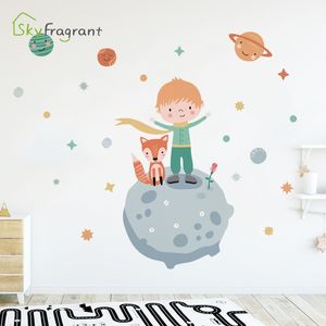 Decorazione camera dei bambini cartone animato piccolo principe pianeta adesivo autoadesivo camera da letto per bambini adesivi per la casa decorazioni per la casa 210310