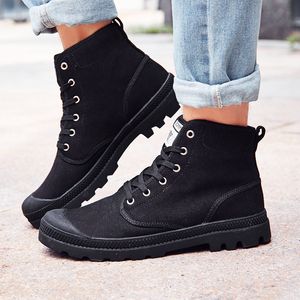 Sapatilhas superiores Sneakers Unisex Canvas Ankle Botas Homens Amantes Sapatos Mulher Botas de homem Plus Size 46 47 Big Work Boot Sapatos Femininos