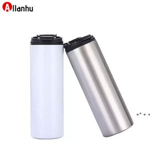 NOWY! Sublimacja 20oz prostych Kubek słomy Pokrywy Tumbler Słoma Sippy Cup Tumbler Ciepła Kubek Butelka Wody Travel Kubek BiaSea