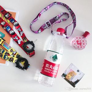 Wholesale water bottle lanyards resale online - Adjustable Beverage Bottles Lanyard Water Bottle Buckles Straps Cartoon Portable Hiking Outdoor Travel Kettle Hanging Rope XDH1263 T03