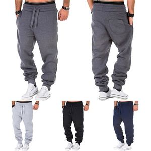 Nytt mode Herrgym Casual Loose Fit Byxor Träningsoverall Underdelar Joggare Sweat Track Byxor Svart Grå X0723