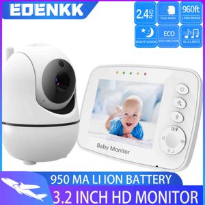 Baby Monitor with Remote Pan Tilt Zoom Camera and 3.2 Inch LCD Screen,EOENKK Infrared Night Vision (White) H1125