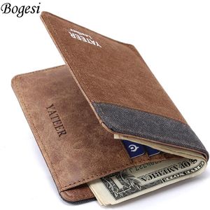 Plånböcker 2021 handväska för män med checkbokhållare Small Canvas Pures Design Dollar Slim Money Clip Wallet