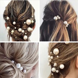 Headpieces Women U-shaped Pin Metal Barrette Clip Hairpins Pearl Bridal Hair Accessories Wedding Hairstyle Clip