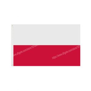 Polen Flag National Polyester Banner Flying 90 x 150cm 3 * 5ft flaggor över hela världen över hela världen utomhus