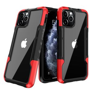 Zırh akrilik ağır hizmet vakaları 3 in 1 tpu pc şok geçirmez kılıflar net durumlar anti-damla kontrast renk hibrid sağlam kapak iPhone 14 13 Mini 12 11 Pro Max 8 7 Plus SE2