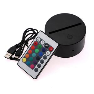 3D Illusion Night Light 3in1 RGB LED Lamp Bases Touch Switch Replacement Base for 3D 9D Table Desk Lamps Dropshipping