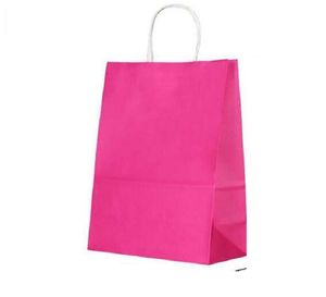 2021 new 50PCS DIY Multifunction soft color paper bag with handles/ 21x15x8cm/ Festival gift bag /High Quality shopping bags kraft