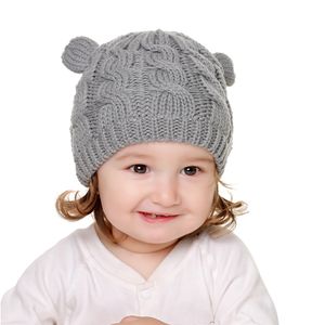 M336 Nowa Jesień Zima Noworodka Dziecięca Kapelusz Słodkie Uszy Dziana Czapka Ciepła Beanie Kids Kapelusze