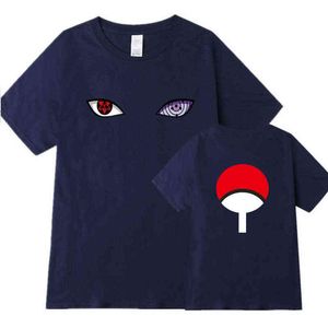 2021 Ny ankomst hajuku anime t-shirt uchiha uzumaki hatake ögon utskrift o-nacke t-shirt mode streetwear tshirt toppar g220223