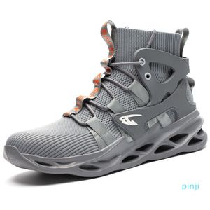 Botas Sapatos de Segurança dos Homens Slippers Meias Botas de Trabalho Anti Piercing Aço apontado 210813