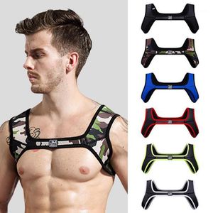 Back Support 1 PC Shoulder Straps Muscle Exercise Protective Gear Sexy Tank Top Gay Wear Men's Fitness Neoprene Harness Sports1