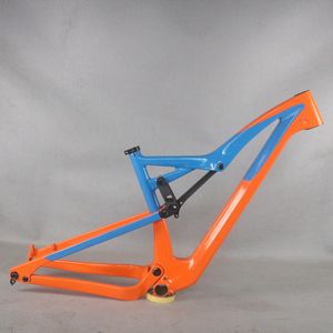 Telaio AM a sospensione completa FM10 27.5 / 29er Boost Toray in fibra di carbonio T800 BB92 vernice personalizzata Corsa forcella 150mm