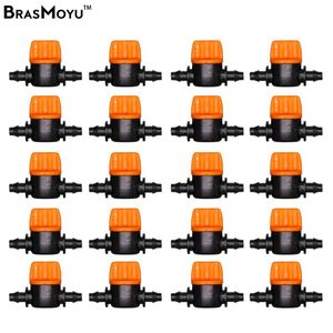 Equipamentos de rega BRASMOYU 100-200 PCS Miniature Desligar conectores de válvula de acoplamento para tubulação de 1/4 