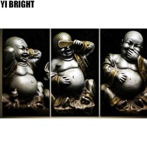 5D DIY Diamond Broderi Skratta Buddha Diamond Painting Cross Stitch Fullständig Square Rhinestone Mosaic Decoration Present