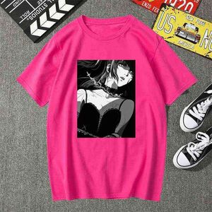 Death Note Misa Aman T-shirt Män Kawaii Toppar Tecknad T-shirt Karate Graphic Tees Fashion Tee Shirt Unisex Harajuku Tröja Man G220223