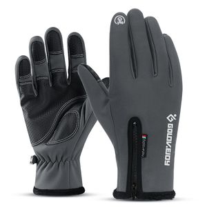 Зимний водонепроницаемый сенсорный экран перчатки мужчины женщин ветрозащитный теплый езда на молнии спорт плюс бархатная горная лыжа DB03