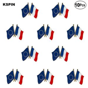 UE France Lapel Pin Flag Flag Flag Pins Bról Pins Dużo 10pcs