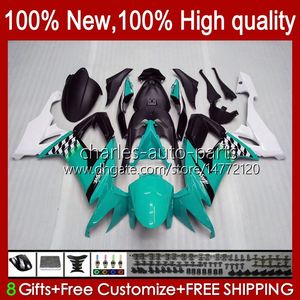 Korpus motocyklowy dla Kawasaki Ninja ZX 10R ZX10 10 R 1000 CC ZX10R Cyan White 08 09 10 Nadwozie 56NO.172 ZX1000 C 1000CC ZX-10R 2008 2009 2010 ZX1000C 2008-2010 Owalnia