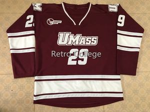 #29 Jonathan Quick Umass Minutemen Hockey Jersey Hafted Szygowany dostosuj dowolny numer i koszulki z nazwiskami