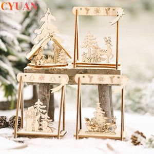 Christmas Wooden Swing Decoration Crafts Ornaments Christmas Table Decoration For Home Kids New Year 2021 Xmas Gifts Toy Navidad