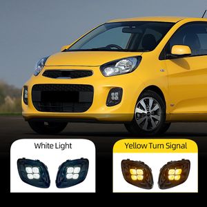 2pcs per Kia Picanto 2015 2016 LED FOG LIGHTS DRL LED DAYTUAL LUCE FRONT BUMPER BUMPER BUMPER DI RUNLIARE LAMPADA LAMPADA