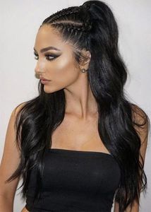 Długie Wysokie Ciało Fala Brazylijski Włosy Ponytail Human Kobiety Klip Rozszerzenie Dla Specjalnych Holiday Hairstyle Sznurek Pony Tail Hairpiece 140g