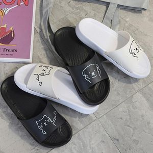 Hausschuhe für Damen, Unisex, modisch, einfarbig, niedliches Muster, gesetzte Spitze, Flip-Flops, Sommer-Flop