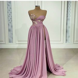 Lila sjöjungfru designer prom klänning ruched chiffong chic appliqued pärlor ärmlös kväll klänningar skräddarsydda made robe de soiree