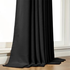 Modern Blackout Curtain for Living Room Bedroom Curtain for Window Treatment Drapes Black Finished Blackout Curtain 1 panel 210913