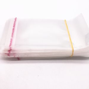 100pcs 5x10cm sacchetto di polietilene richiudibile sacchetti di plastica trasparenti guarnizione autoadesiva borsa per la creazione di gioielli