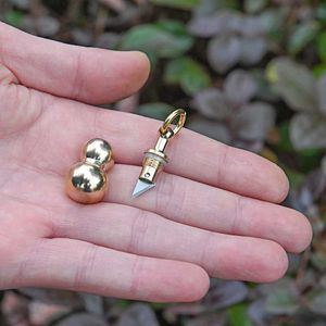 Portable Brass Gourd Shape Unboxing Cutter Nyckelring Skarpa Tiny Skärverktyg Key Ring Keychain Box Opener EDC Tool Unisex T84a G1019