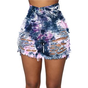 Denim Shorts Mulheres Sexy Calças de Jeans Perna Reta Pants Mulher rasgada Bolso Confortável Casual Wear Spring Spring Spring 6 Cores