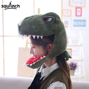 Cartoon Animals Hats Dinosaur Shark Funny Cute Kawaii Headgear Women Men Adult Halloween Christmas Party Prop Winter Wear Y21111