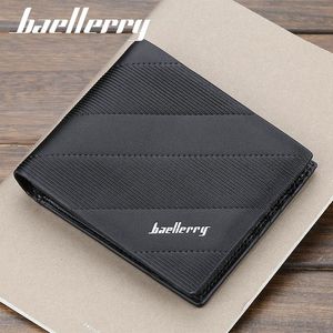 Portafogli Portafogli minimalista bifold in pelle PU da uomo nero moda per portafoglio da uomo piccolo di design S