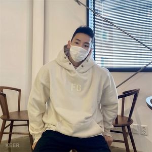 Fw21 season 7 high street Sweatshirt essential Hoodie FG flocking 100% cotton hip hop loose oversize Unisex Hoodie 220214