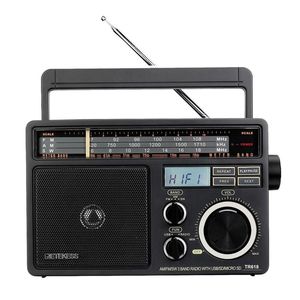 TR618ポータブルフルバンドラジオFM / AM / SWラジオUSB TFカードはスピーカー（USプラグ）でMP3をサポート